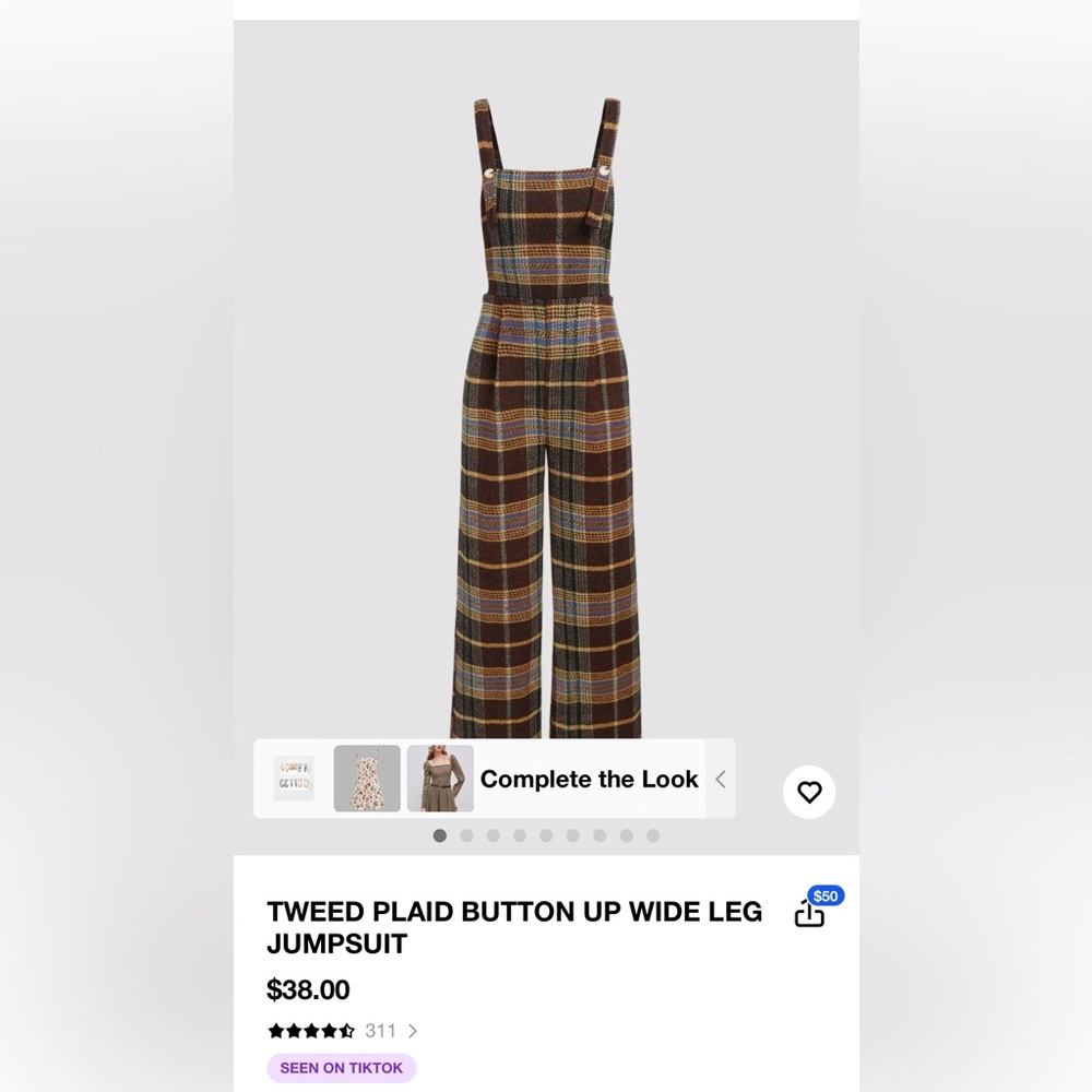 Tweed plaid jumpsuit from Cider